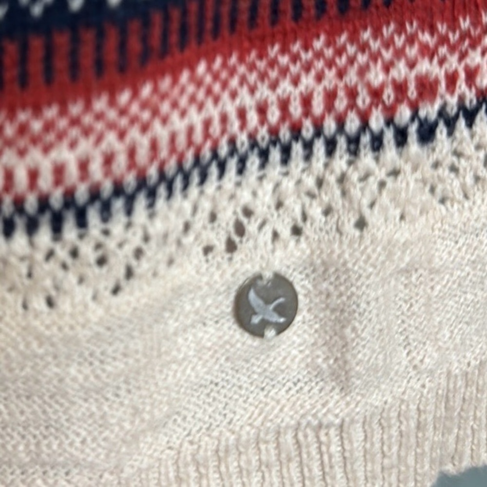 Eddie Bauer Striped Southwestern Pattern Long Cardigan Sweater - Picture 5 of 6